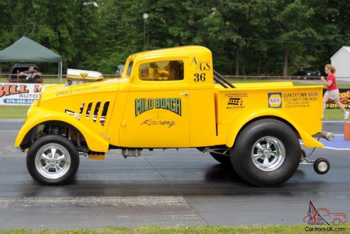 33/36 Willys A/Gas Supercharged Pickup Gasser Blown And.