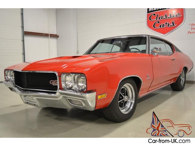 70 Buick Gs Stage 1 Gs 455 V8 Engine Automatic Red W Vinyl Top Black 