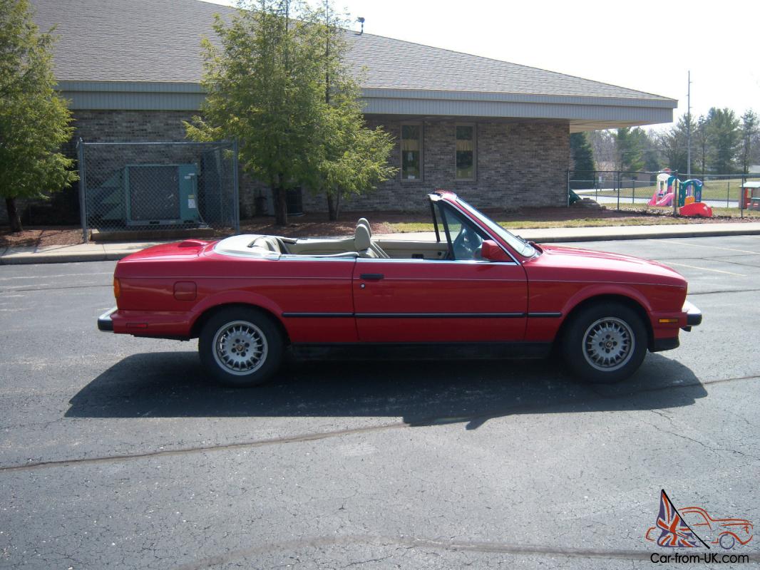 1987 BMW 325i Convertible Red cabrio E30 Automatic UNMOLESTED STOCK ...