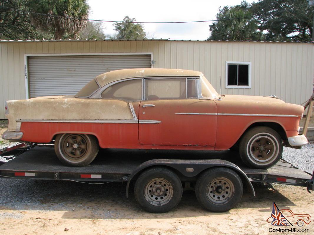 1955 Chevy 2 Door Hardtop Belair Factory V8 Barn Find Project Hot Rat