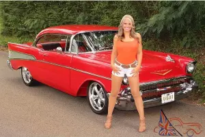 1957 Chevy Bel Air Hard Top Frame Off Vintage AC 350 V8 4 Speed VIDEO L@@K