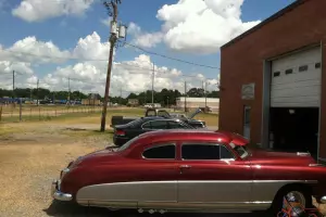 1949 Hudson, maroon and silver 2 dr retro-mod