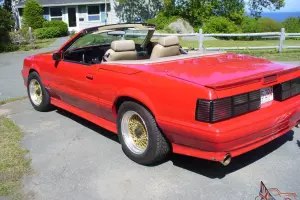 1987 Mustang Mclaren convertible #456 Auto. Red with beige interior