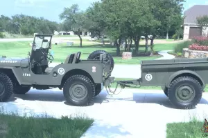 Restored Military Themed Willys Jeep and Bantam trailer