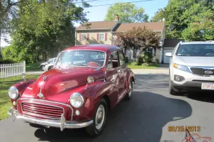 1960 Morris Minor 1000, maroon, very good condition, 2 door, runs and drives