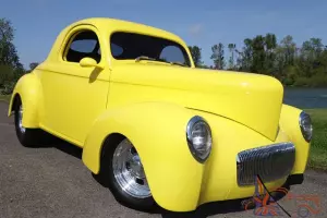 1941 Willys Pro Street FI ZZ502 V8 Richmond 6-Spd Yellow w/ Gray Lthr PW A/C
