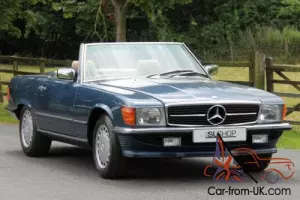 Mercedes-Benz R107 300 SL (1987) Nautic Blue with Cream Sports Check - (LHD)