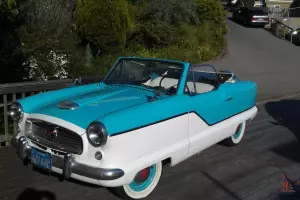 Nash Metropolitan Convertible 1959 Two-tone Caribbean Blue w Fitted Cover