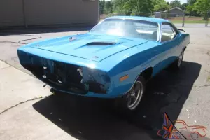 1973 Plymouth Cuda 340 HEMI 4 Speed Petty Blue White interior Frame Off Restored