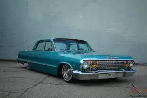 1963 Chevrolet Bel Air Impala biscayne hot rod custom air ride rat rod slammed