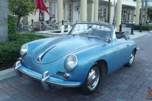 1961 PORSCHE 356 B CABRIOLET S90. ORIGINAL ROYAL BLUE WITH BLACK. GREAT DRIVER!!