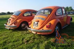 Classic orange VW Beetle 1300 1972