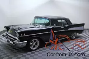 1957 BELAIR CONVERTIBLE! TRIPLE BLACK! FRAME-OFF RESTORED RESTOMOD!