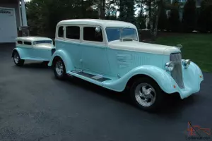 1934 Plymouth Sedan w/Street Rod Trailer Rare Custom Show Cruiser Pro Built Fun