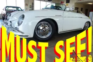 GORGEOUS 1956 Porsche 356 REPLICA SPEEDSTER White over Red 55 57 1600cc LQQK!