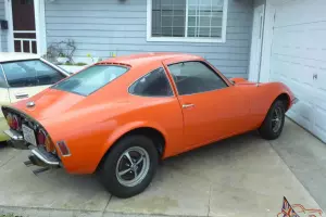 vintage 1972 orange OPEL GT sports car / baby corvette dino ferrari kit replica