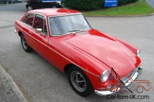 MG B GT red CHROME BUMPER, stunning, low mileage, history, MOT, 65,000 miles