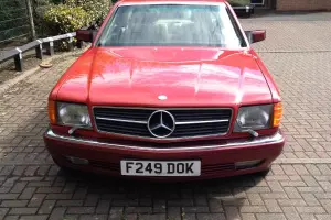  VERY RARE 1989 MERCEDES PILLARLESS COUPE 420 SEC AUTO RED 