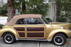 1974 VOLKSWAGEN CONVERTIBLE 1940 FORD LOOK WOOD TRIM DISC BRAKES NEW TOP TIRES##