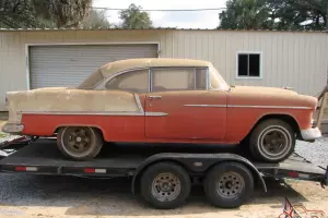 1955 Chevy 2 Door Hardtop Belair Factory V8 Barn Find Project Hot Rat Street Rod