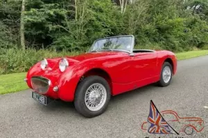1960 Austin Healey Frogeye Sprite Mk I in red with red interior. Photo