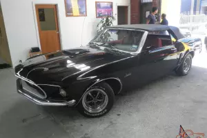  1969 Mustang 2 Door Convertible Black 4 9LT Windsor V8 RED Interior Manual 