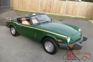 TRIUMPH SPITFIRE 1500 CONVERTIBLE LHD(1980)GREEN! 49K! IMMACULATE RUST FREE CAR!