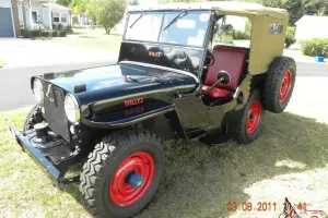 1948 WILLYS CJ2A , AMERICAN BLACK, HARVARD RED TRIM