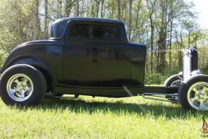 1932 ford three window coupe roller project fiberglass new body hot rat rod