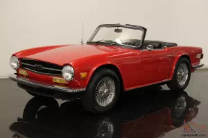 1973 Triumph TR6 Roadster 2.5L 6 Cyl 4 Speed Overdrive Power Windows CD