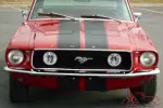 1967 68 Mustang Factory RED on RED, Restodmod, Black Carbon Fiber Shelby Stripes