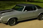 1970 Oldsmobile Cutlass SX Hardtop Coupe Silver with Black Landau Top / Interior for Sale