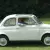  1969 classic Fiat 500F round speedo model restored white red interior LHD 