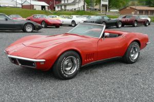 1968 Red Corvette Convertible Stingray 4spd Numbers Matching Black Int