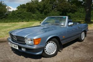1988(F) MERCEDES 300SL AUTOMATIC CONVERTIBLE BLUE ONE OWNER & 24K MILES, R107 Photo