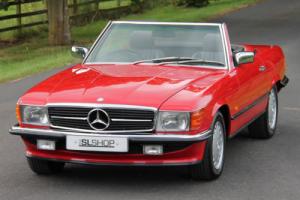 Classic Mercedes-Benz R107 300 SL (1987) Signal Red with Black Sports Check Photo