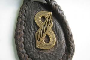 Solid 9 CRT Gold Cooper "S" KEY Ring ON Leather PAD Photo