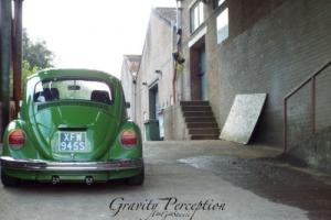 VW Beetle 1976 in Green Lowered, stanced, slammed.