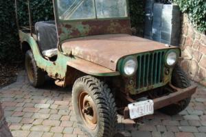 willys jeep cj2a VEC jeep very early column shift classisc car barn find Photo