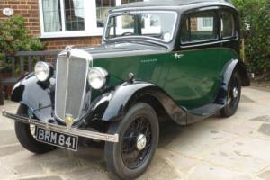 1936 Morris Eight 8, Series 1, Two Door, Fixed Head, Green & Black, Original Reg Photo