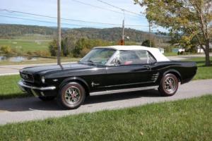 1966 Ford Mustang Restored Conv Black/Red Manual Real Color Combo Photo