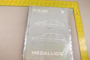 1987 Mechanical Service Manual, Renault Medallion, MR 289 AMC, Sedan, Wagon