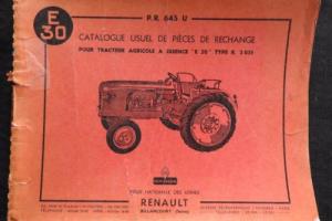GENUINE 1950's RENAULT E30 TRACTOR PARTS CATALOG MANUAL ENGLISH FRENCH SPANISH