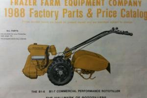 Rototiller Frazer B1 Tractor Parts Catalog, Accessories & Price List Manual 1988
