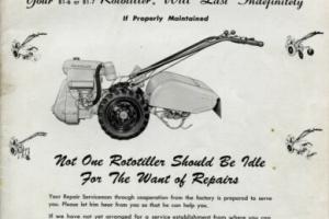 Frazer Rototiller B1-6 & B1-7 Service Parts & Price List Manual 1968