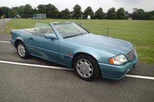 MERCEDES SL320 AUTO (R129) 1995. BERYL BLUE/CREAM LEATHER WITH HARDTOP, SOFTOP