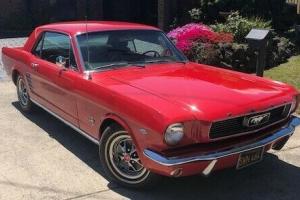 1966 FORD MUSTANG,COUPE,CANDY APPLE RED,AUTO,POWER STR, AIR,CALI CAR WITH SMOG Photo