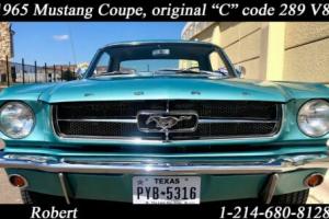 1965 Ford Mustang original “C” code with 289 V8 Photo