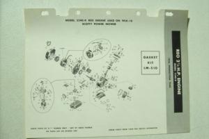 Original REO ~ Model 5240K 2 1/4 hp Engine for WLK-18 ~ Parts List 1956