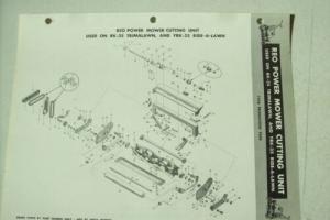 Original REO ~ Power Mower Cutting Unit for RK-25 & YRK-25 ~ Parts List 1956
